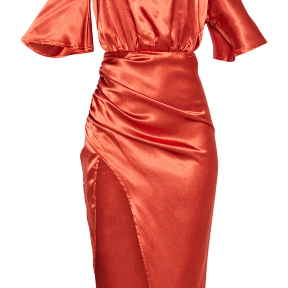 ✨ RUST PRETTY LITTLE THING NIGHT ON THE TOWN DRESS ✨ - Picture 3 of 5